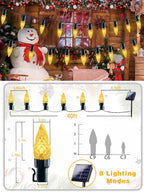 C6 Solar Christmas Lights Outdoor, 50 LED 16FT Christmas Decorations Outdoor Waterproof, Solar String Lights for Outside with 8 Modes, Fairy Twinkle Light for Tree Party Garden Xmas Decor (Warm White)