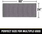 H.VERSAILTEX Waffle Bath Mat Super Absorbent Non Slip Bath Rugs for Beside Tub, 24" x 60", Grey