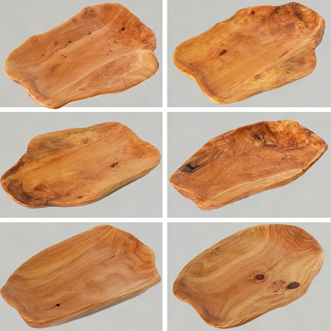Root Wood Dish, Party Platter and Tray for Sandwich Bread Serving, appetizer display, Vintage ring dish, Hand Carved Artworks (11-12 inch)