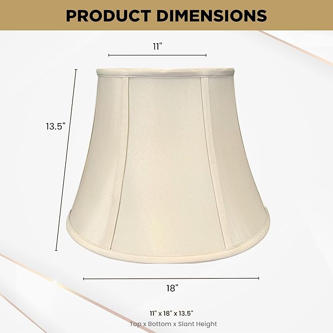 Royal Designs Modified Bell Lamp Shade - Beige - 11 x 18 x 13.5