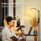 BoostArea Floor Lamp for Living Room,Arc Floor Lamp with Remote Control,Stepless Dimmable Brightness & Colors Temperature 2700k-6500k,Modern Standing Lamp for Bedroom Study Room Office,White