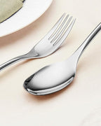 Lemeya 40-Piece Silverware Set for 8,Modern 18/10 Stainless Steel Flatware Set,Luxury Cutlery Set,Unique Utensils Set for Restaurant,Spoons and Forks Set,Mirror Polished,Dishwasher Safe