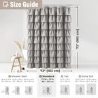 Seasonwood Ruffle Shower Curtain Gray Farmhouse Vintage Handcrafted Rustic Decorative Fabric Shower Curtains for Bathroom, 72" x 72"