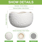 10 Inch Plant Pot - Ceramic Planter for Indoor Outdoor, Round Bonsai Pots, Decorative Flower Pots with Drainage Hole, Modern Unique Planters, House Decor, Home Gifts, White