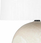 BoutiqueRugs Brandvlei Modern Ceramic Bedside Table Lamp for Bedroom Nightstand - Contemporary End Side Lighting for Living Room - Shade Linen - White, Cream - 21" H