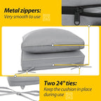 AAAAAcessories Outdoor Deep Seat Cushions, Waterproof, Fade-Resistant Patio Furniture Replacement Cushions, 23.5" x 25.5" x 5" + 23.5" x 13.5", Gray