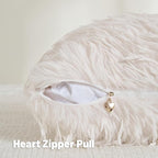 FUTEI Cream White Decorative Throw Pillow Covers 22x22 Inch Set of 2,Soft Fluffy Faux Feather Texture Cushion Cases,Modern Home Luxury Decor for Couch Bed Living Room
