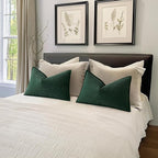 MIULEE Pack of 2 Christmas Green Decorative Lumbar Pillow Covers 12x20 Inch Soft Chenille Luxurious Couch Throw Pillows Farmhouse Cushion Covers with Elegant Design for Sofa Bedroom Living Room Decor