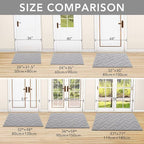 hicorfe Front Door Mat Outside Entrance,32"x40" Absorbent Muddy Dirt Resist Welcome Door Mats Outdoor Indoor,Stain and Fade Resistant,Non Slip Backing Entry Mat Doormat for Entryway(Light Grey)