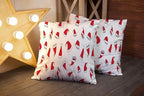 CAPSCEOLL 2PCS Red Soft Throw Pillow Covers 18X18Inch Christmas Celebration White Winter Xmas Year Bed Pillow Covers for Bedroom Sofa Living Room Soft Pillow Covers