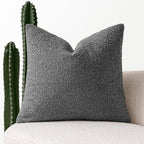MIULEE Textured Boucle Throw Pillow Cover Dark Grey Accent Solid Eruo Sham Pillow Case Decorative Soft Pack of 1 Couch Cushion Chair Sofa Bedroom Livingroom Home Decor,24x24 Inch