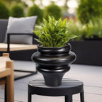 Ceramic Plant Pots 11 Inch - Bonsai Planters for Indoor Plants Outdoor Plants, Pot for Plant with Drainage Hole, Decorative Flower Pots for Home Decor, Gift for Men Women, Black