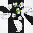 Solino Home Linen Black Table Runner 36 Inches - Classic Hemstitch, 100% Pure Linen Coffee Table Runner 14 x 36 Inch Ideal for Dresser Tables - Fall, Autumn, Halloween, Thanksgiving, Holiday