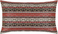 Tapestry Stylish Red-Black 14"x24" Lumbar Pillow Cover Sham Ethnic Kilim Pattern Throw Decorative for Home Office Decor, Sofa, Couch, Porch, Patio, Window Seat
