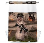 Cute Squirrel Shower Curtain Abstract Anime Theme Shower Curtain with Snap in Fabric Liner Set, Detachable Liner, See Through Mesh Top Window, Waterproof Washable 72" W x 74" H