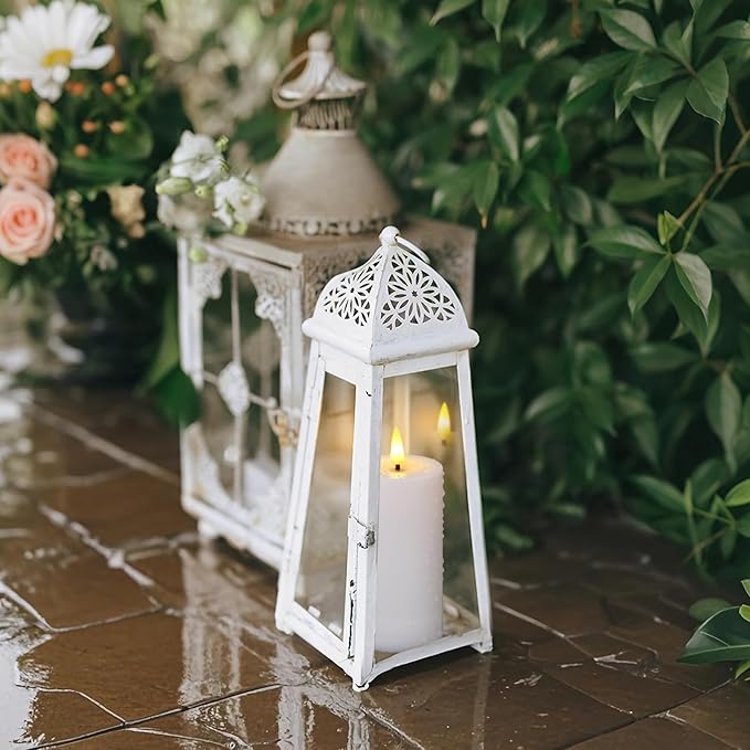 Flameless Waterproof 2.2" x4" 4" 5" 5" 6" 6" 7" 7" Pillar Candles with Remote Control and Timer, LED Battery Operated Plastic White Pack of 8 Outdoor Flickering Warm Light