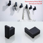 RANDOM Matte Black Towel Hooks for Bathrooms Kitchen Black Hooks for Hanging 2 Pack SUS 304 Stainless Steel Wall Hooks Modern Bathroom Hardware Accessories Coat Robe Hook Wall Mounted.96009-8MB