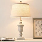 23" Farmhouse Table Lamps Set of 2, 3 Way Dimmable Lamps with 2 LED Bulbs and Rocker Switch, Vintage Nightstand Lamp for Bedroom Living Room Office End Table Entryway, Antique Grey