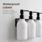 MaisoNovo Shampoo and Conditioner Dispenser - Shower Soap Dispenser Wall Mounted - 16.9 fl oz Set of 3 White Plastic Bottles Black Pump - 3 Chamber No Drill