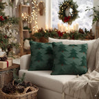 GEEORY Christmas Pillow Covers 26x26 Inch Set of 2, Christmas Decorations Xmas Tree Soft Plush Fluffy Faux Fur Decorative Throw Pillows Farmhouse Winter Cushion Case Green Brown GC033-26