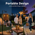 2-Pack Solar Lanterns Outdoor Hanging Portable Table Top Decorative Lamp DIY Lantern Lights Water-Resistant for Outside Patio Yard Garden Porch