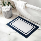 GRANNY SAYS Microfiber Bathroom Rugs Non Slip Washable, Water Absorbent Bathroom Mats for Tub, Soft Bath Mats for Bath Floor & Shower, Bath Rug, 20" x 32", Navy Blue Bath Rugs