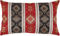 Tapestry Gobelin Red-Black 12"x20" Lumbar Pillow Cover Sham Ethnic Kilim Aztec Pattern Throw Decorative for Home Decor, Sofa, Couch, Porch, Patio, Veranda