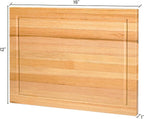 CONSDAN Wood Cutting Board for Kitchen, 16 x 12, USA Grown Solid Hickory Hardwood, Edge Grain, Chopping Board, Butcher Block with Juice Groove, Prefinished with Food-Safe Oil, 1" Thick