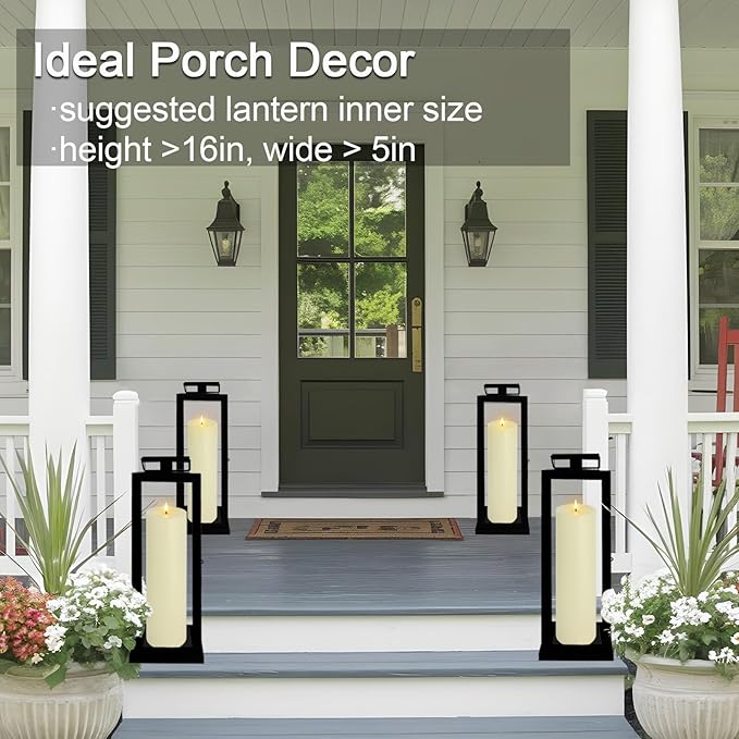 14" x 4" Large Outdoor Candles with Timer Waterproof, Remote Control Flickering Flameless Candles Battery Operated, Tall Fake LED Pillar Candle for Patio Porch Lantern, Ivory, 1 Pack