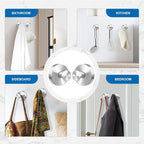 Suction Cup Hooks for Wreaths Holder Hanger on Glass Window Door, Heavy Duty Shower Towel Hook for Bathroom Stainless Steel, No Drill on Smooth Wall Glass Mirror Tile in Bedroom Kitchen (2, Silver)