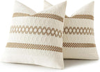 MIULEE Set of 2 Neutral Boho Decorative Pillow Covers 16x16 Inch Farmhouse Rustic Couch Throw Pillows Modern Cotton Cushion Covers Retro Cute Macrame Woven Home Decor for Bed Sofa Chair