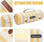 G GOOD GAIN Picnic Blankets Waterproof - Extra Large Outdoor Blanket Sand Free Foldable with Carry Strap for Beach, Camping, Park Grass, Hiking, Travel, Concerts, Indoor(Bumblebee)