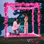JMEXSUSS 500 LED Pink Room Lights, 8 Modes 163ft Waterproof Pink Christmas Lights Outdoor Plug in with Remote Control, Clear Wire String Light for Tree Outside Yard Wedding