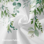 Eucalyptus Shower Curtain, Light Green Watercolor Leaves with Floral Botanical Bathroom Decor, Waterproof Fabric Bath Curtain Set with Hooks, 72x84 Inches