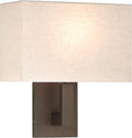XiNBEi Lighting Bedside Wall Lamp, Single Wall Sconce Lighting with Fabric Shade Dark Bronze Reading Wall Mounted Light for Bedroom Living Room XB-W1289-DB