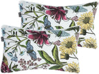 Water Resistant Outdoor Lumbar Pillows for Patio Furniture,12x20 Inch Decorative Pillows Set of 2 with Insert,Hidden Zipper Headrests for Sofa Couch Chair(Butterfly Flower)
