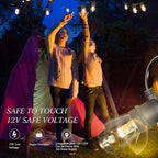 GANA 12V Low Voltage & Safe LED Outdoor String Lights,75FT 24 Shatterproof Bulbs, 2200K Warm White Pergola Lights for Your House's, Garden, Fence, Porch,Balcony,and Bistro