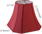 2 Pcs Wine Red Square Cute Lamp Shades Octagonal Faux Silk Lampshade Replacement Medium Lampshade 6.5×13×10.6IN(Spider) Vintage Lamp Shade for Table & Floor Lamp - Easy Assembly