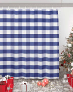 Vandarllin Rustic Navy Blue White Buffalo Check Plaid Pattern Shower Curtain, Farmhouse Shower Curtains Set with Hooks, Waterproof Fabric Bathroom Curtains Decor Home Accessories,72 X 72 Inch Long