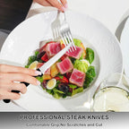 61Pcs Silverware Set with Organizer, Silver Stainless Steel Flatware Set for 10 Cutlery Utensil Sets with Steak Knives, Spoons and Forks Set, Dishwasher Safe