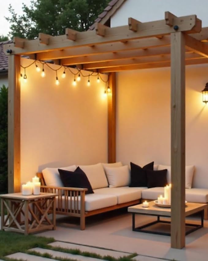 25FT Outdoor String Lights Waterproof, Patio Lights with 13 S14 Edison Bulbs, 120V LED Outside Lights for Porch, Balcony, Gazebo, Bistro, Garden, Backyard and Cafe Decor