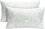Decorative Throw Pillow Covers Set of 2 Light Blue Retro Pillow Covers 12x20 inch Super Soft Short Plush Square Throw Pillows,Farmhouse Outdoor Boho Pillow Covers for Couch Living Room