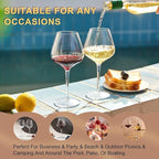 MICHLEY Floating Wine Glasses for Pool 18 OZ Unbreakable Tritan Plastic Stemmed Red Wine Glasses Ideal for Beach Bar Camping Dishwasher Safe, Set of 4