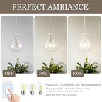Brushed Nickel Pendant Lights Kitchen Island, 1-Light 8" Large Globe Glass Hanging Light Fixtures with Clear Glass, Modern Kitchen Pendant Lighting Over Island for Sink Bathroom, OS-JJ528-1PBN