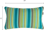 Outdoor Lumbar Pillows Water Resistant 12x20 inch,Decorative Throw Pillow Set of 2 with Insert,Hidden Zipper Headrests for Patio Furniture Sofa Couch Chair(Green Stripe)