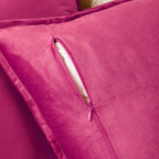 VAKADO Throw Pillow Covers 18x18 Set of 2 Hot Pink Velvet Decor Decorative Couch Cushion Euro with Fringe Pillowcases Home Bed Decoration for Sofa Bedroom Office Indoor