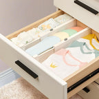 Vtopmart 4 Pack Drawer Dividers for Clothes, 4" High 11.6"-17" Adjustable Expandable Dresser Drawer Organizer, Plastic Drawers Separators for Dresser, Baby Clothes, Underwear, Kitchen & Office Storage