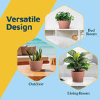 Pink 6-Inch Plant Pots with Drainage & Saucers 18 Pack, Indoor & Outdoor Planters for Houseplants, Herbs, and Flowers, Durable & Weatherproof Material, Stackable, Lightweight, Minimalist Design