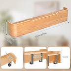 Pack Coat Rack Wall Mount Hidden Key Rack Entryway Hooks Solid Wood Veneer Panel Coat Hanger Wall Shelf with Hook Stainless Steel for Bedroom Kitchen Hallway Bathroom (Oak, 5 Hooks)