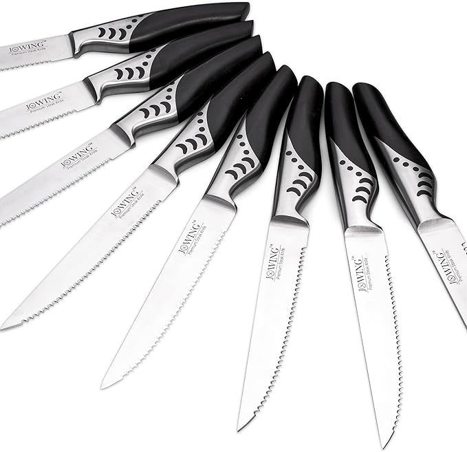 German High Carbon Stainless Steel Steak Knives, Premium 8-Piece Steak Knife Set